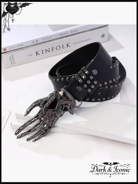 Gothic Skull Head Leather Buckle Belt Punk Skeleton Metal Buckle for Jeans main image 5
